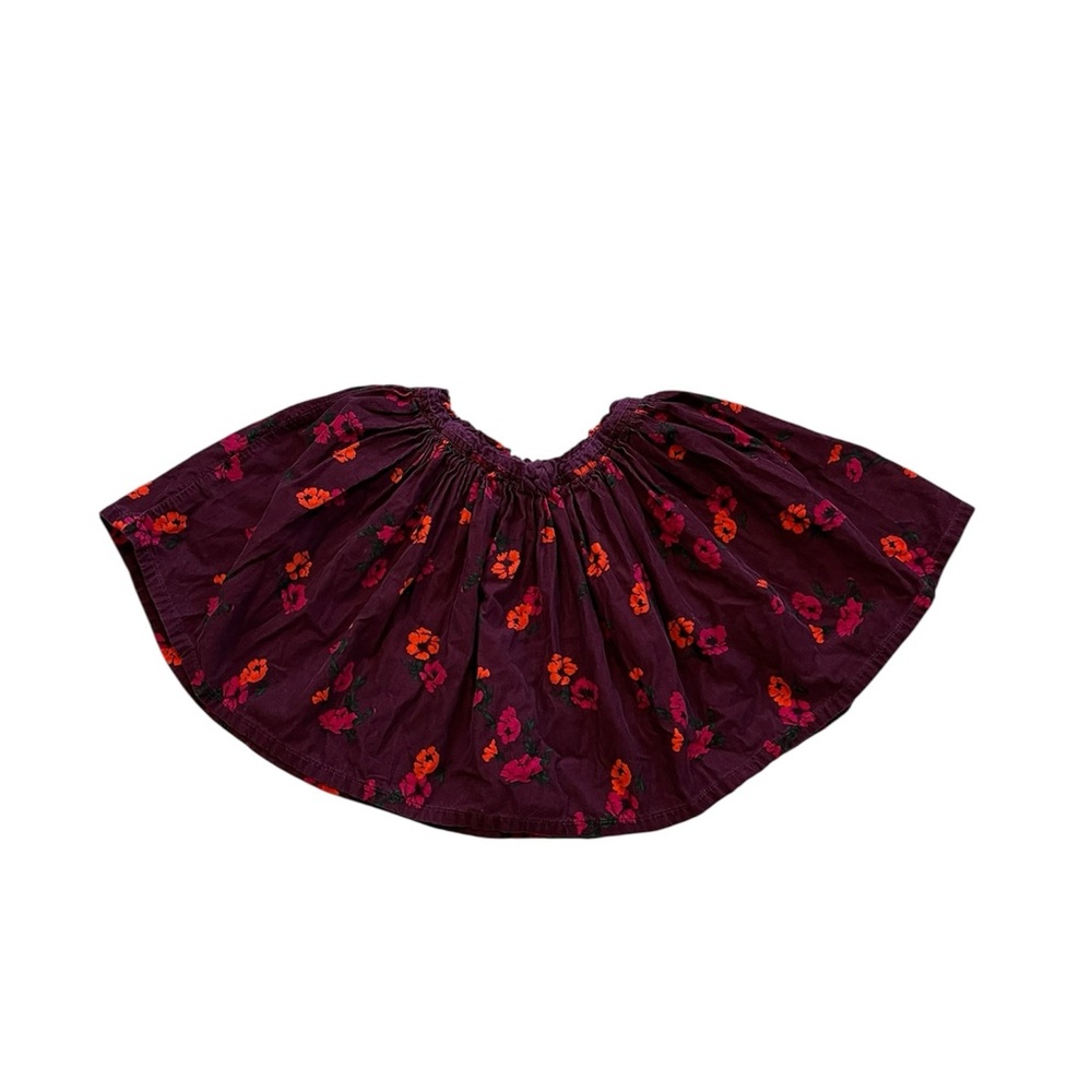 Lands End M(10-12) corduroy floral twirl skirt